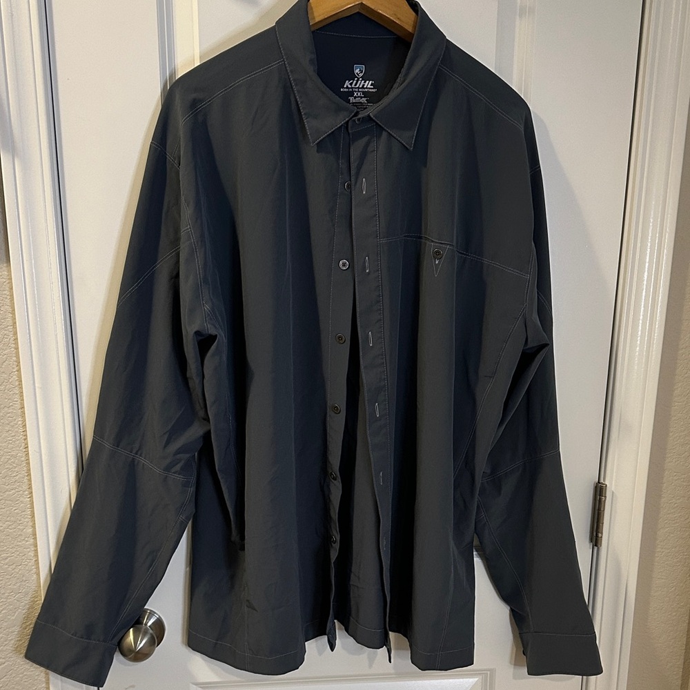 Men's Kuhl Tufflex Slate Grey Lightweight Button-Up Shirt